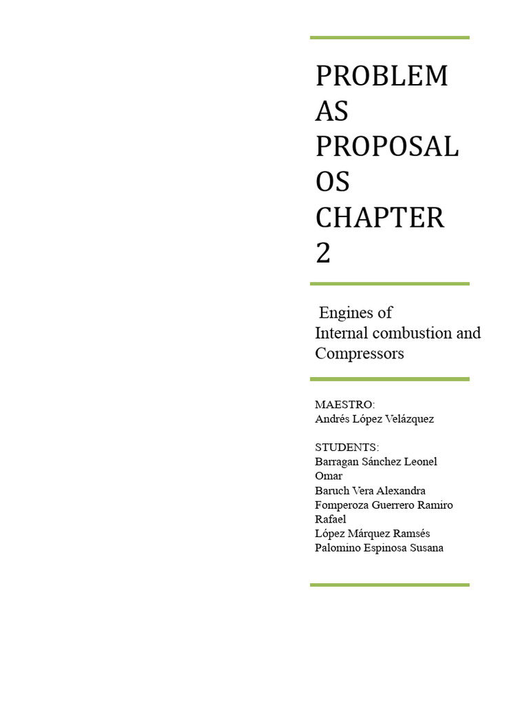 Chapter2 - Proposed Problems | PDF | Diesel Engine | Heat
