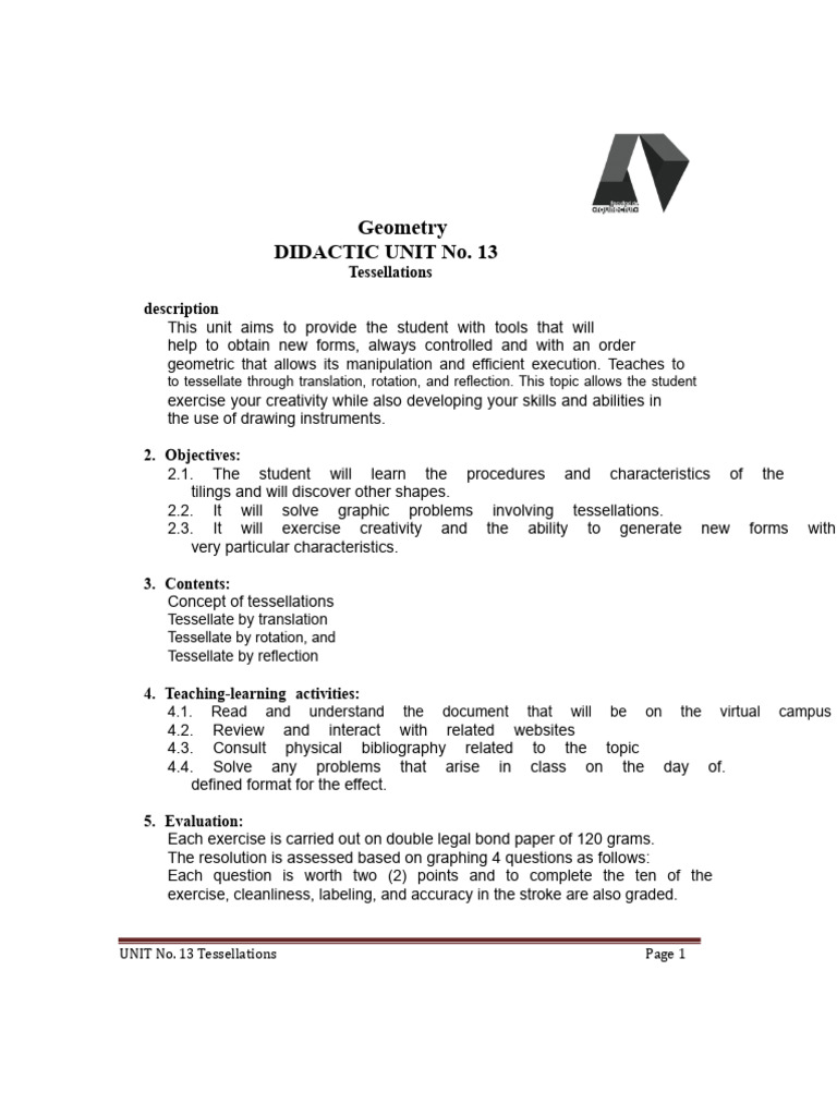 DIDACTIC UNIT No. 13 TILING | PDF | Rectangle | Euclidean Geometry