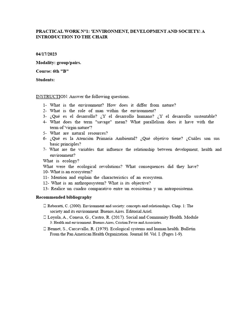 PRACTICAL WORK N°1 | PDF
