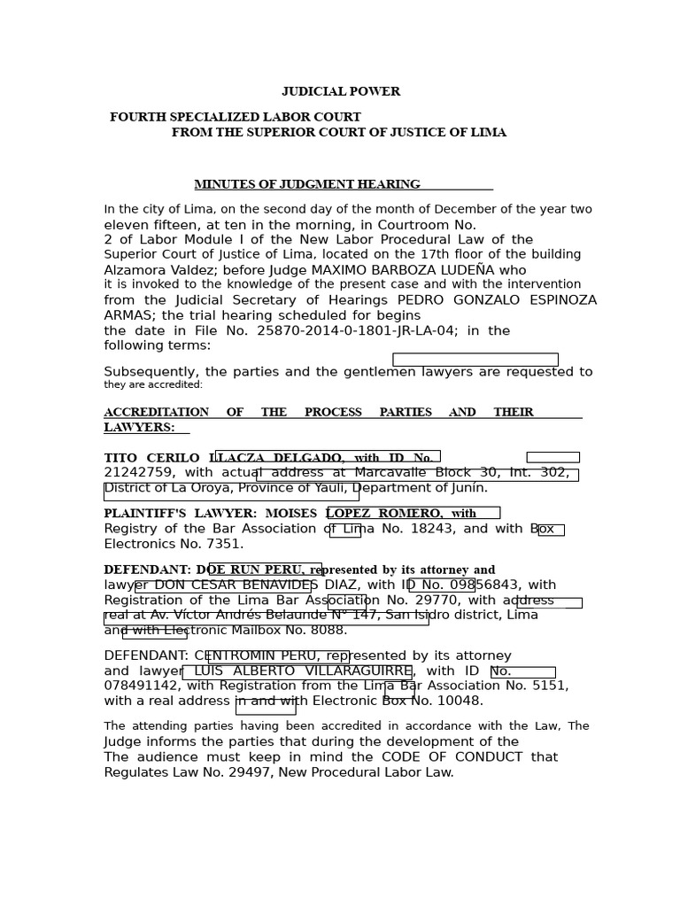 Hearing Record of Judgment | PDF | Evidence | Lawsuit