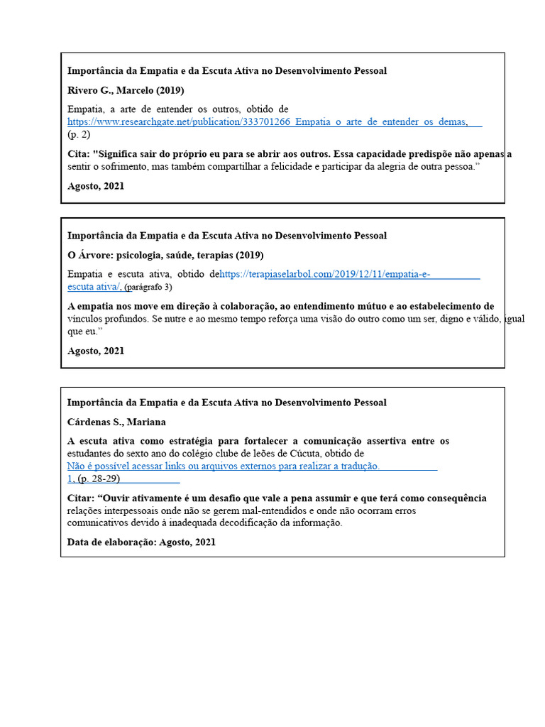 Empatia e Escuta Ativa no Desenvolvimento Pessoal | PDF