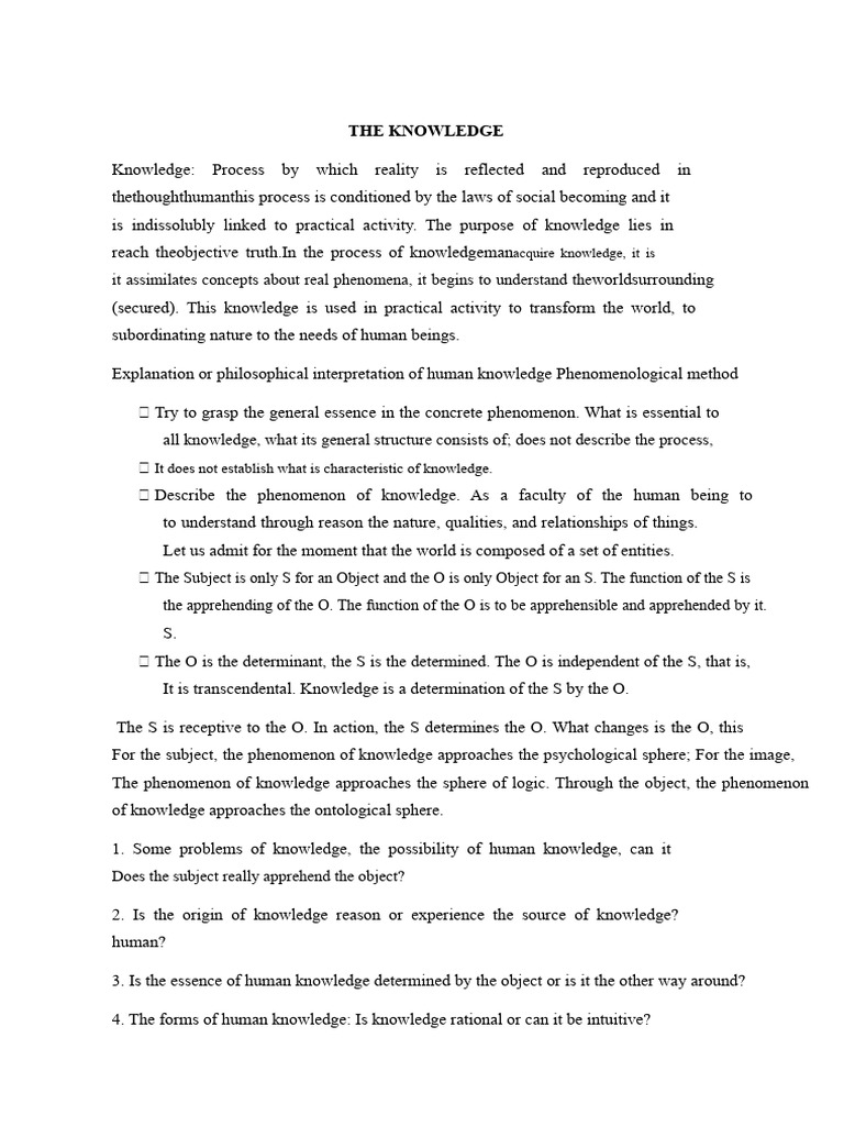 Essay On The Topic of Knowledge | PDF | Knowledge | Science