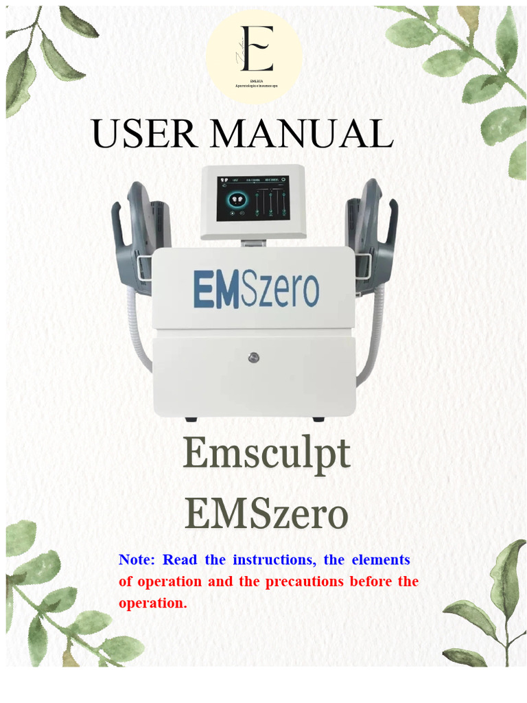 EMSZERO Machine User Manual | PDF | Amplifier | Ventilation (Architecture)