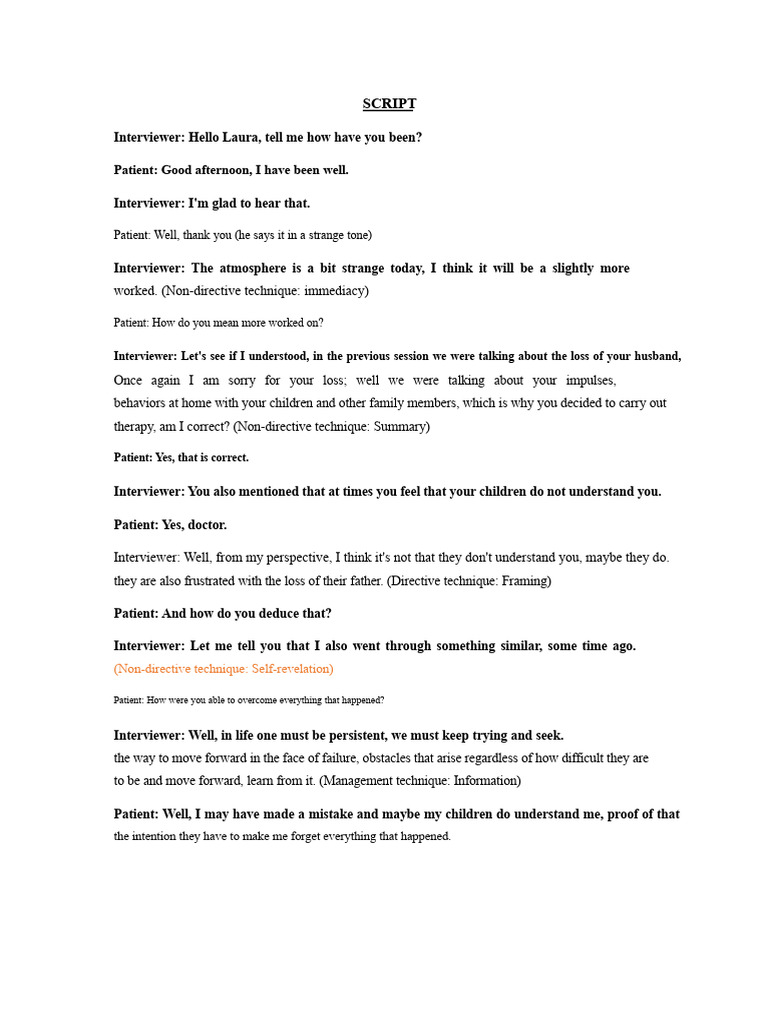 Directive Interview Techniques Overview | PDF | Thought | Psychological ...