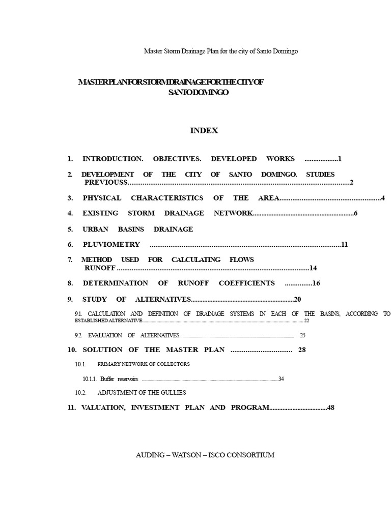 Santo Domingo Storm Drainage Master Plan | PDF | Drainage Basin ...