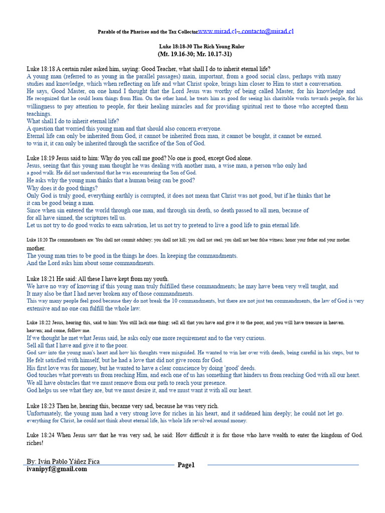 Rich Young Ruler and Eternal Life Insights | PDF | Jesus | Ten Commandments
