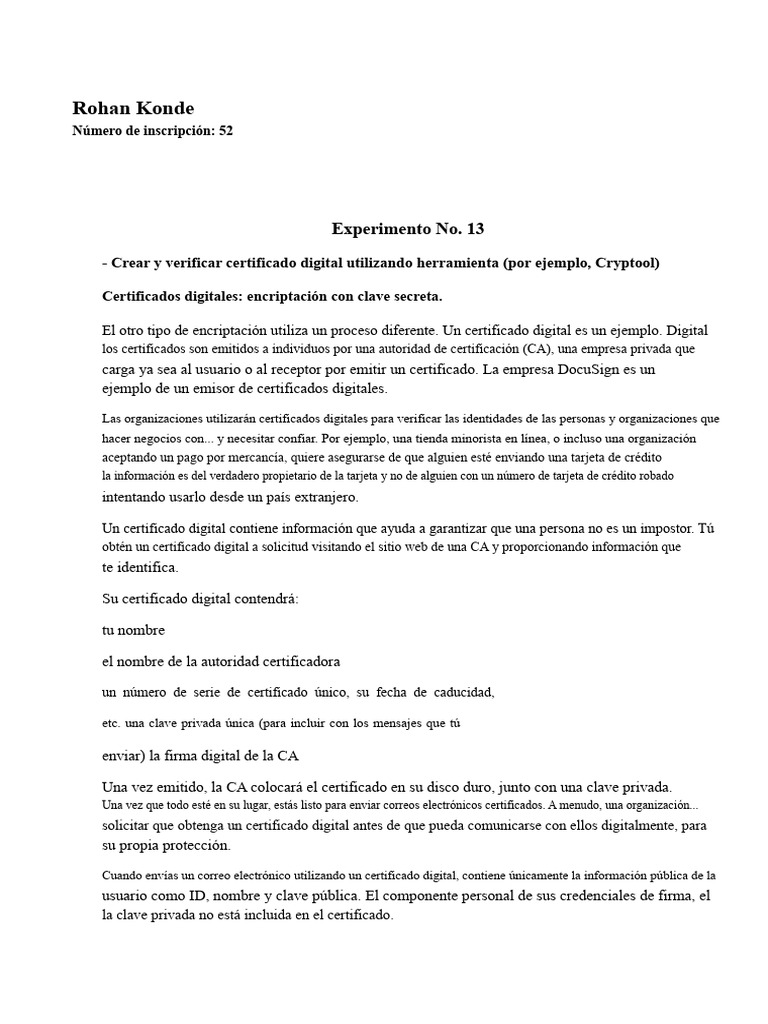 Acn 13 | PDF | Certificado de clave pública | Criptografía de clave pública