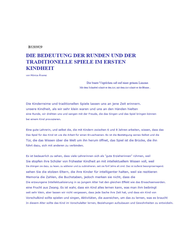 Die Bedeutung Von Runden Und Traditionellen Spielen | PDF