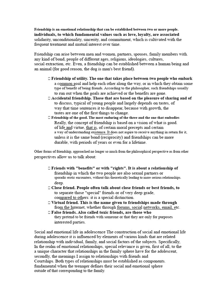 Understanding Friendship Types and Love | PDF | Adolescence | Love