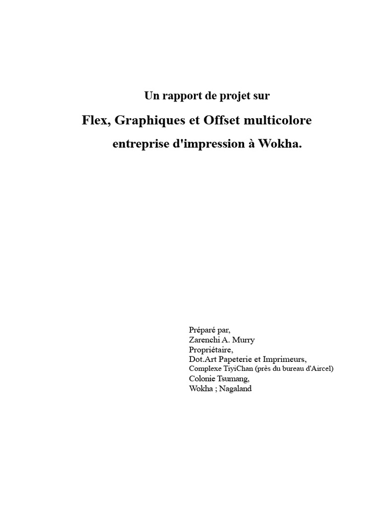 Rapport sur l'impression à Wokha | PDF | Impression | Graphisme
