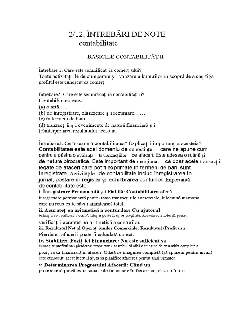 Întrebări de 2 Puncte | PDF