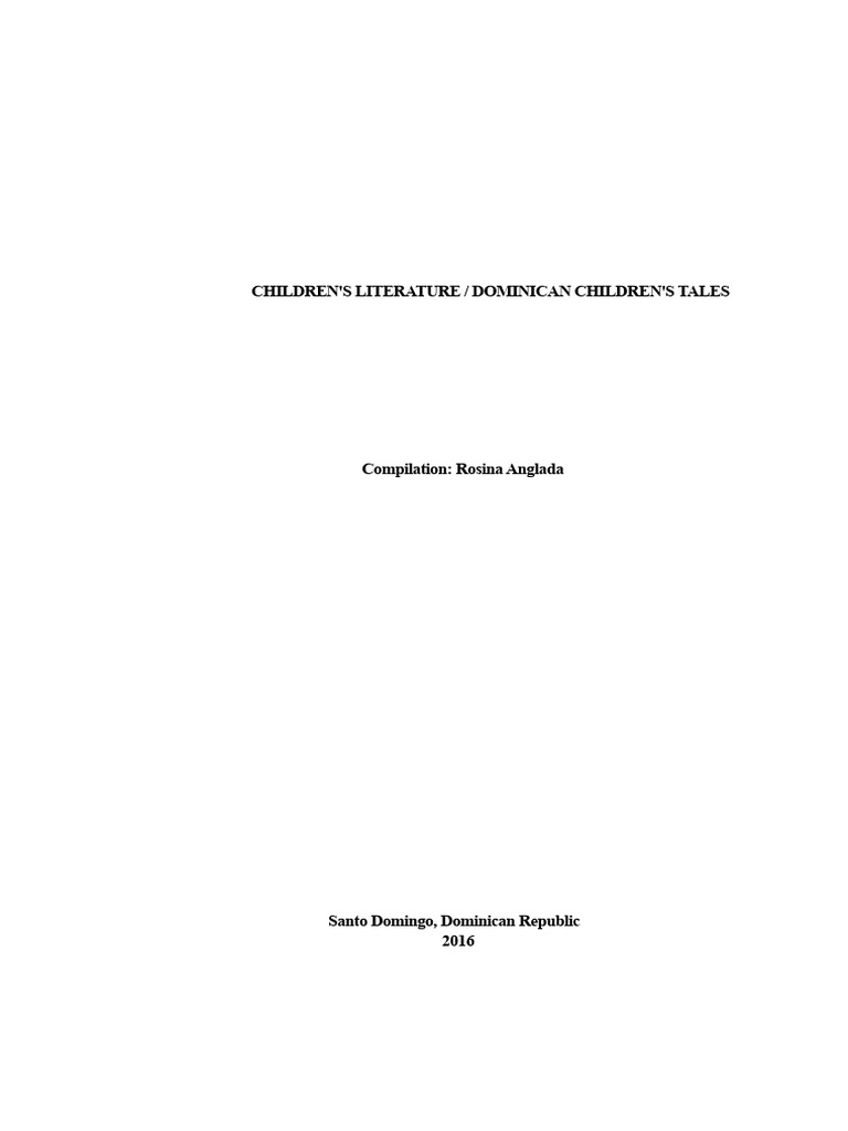 Dominican Children's Literature PDF Dominican Republic Courage