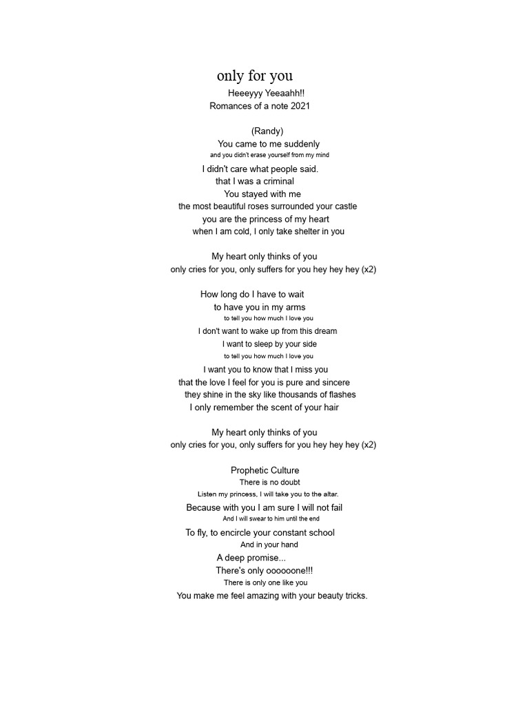 Only For You | PDF