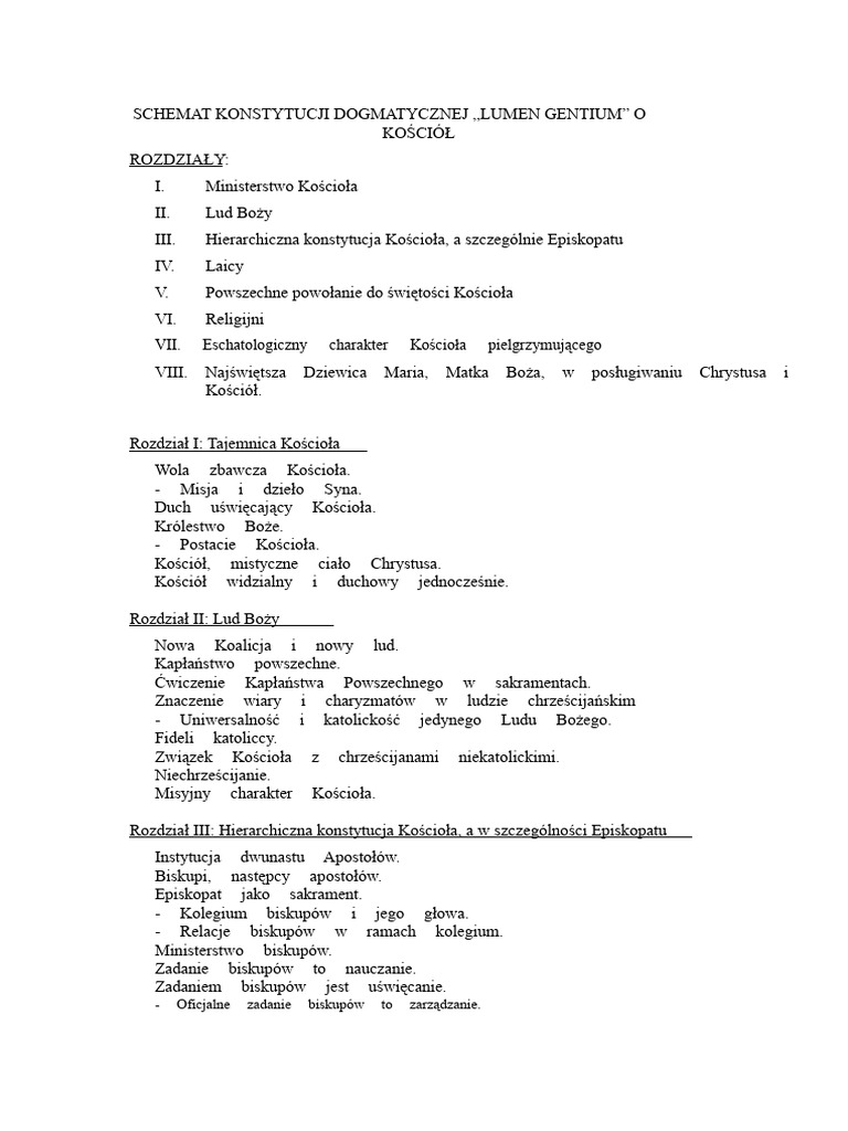 Schemat Lumen Gentium | PDF