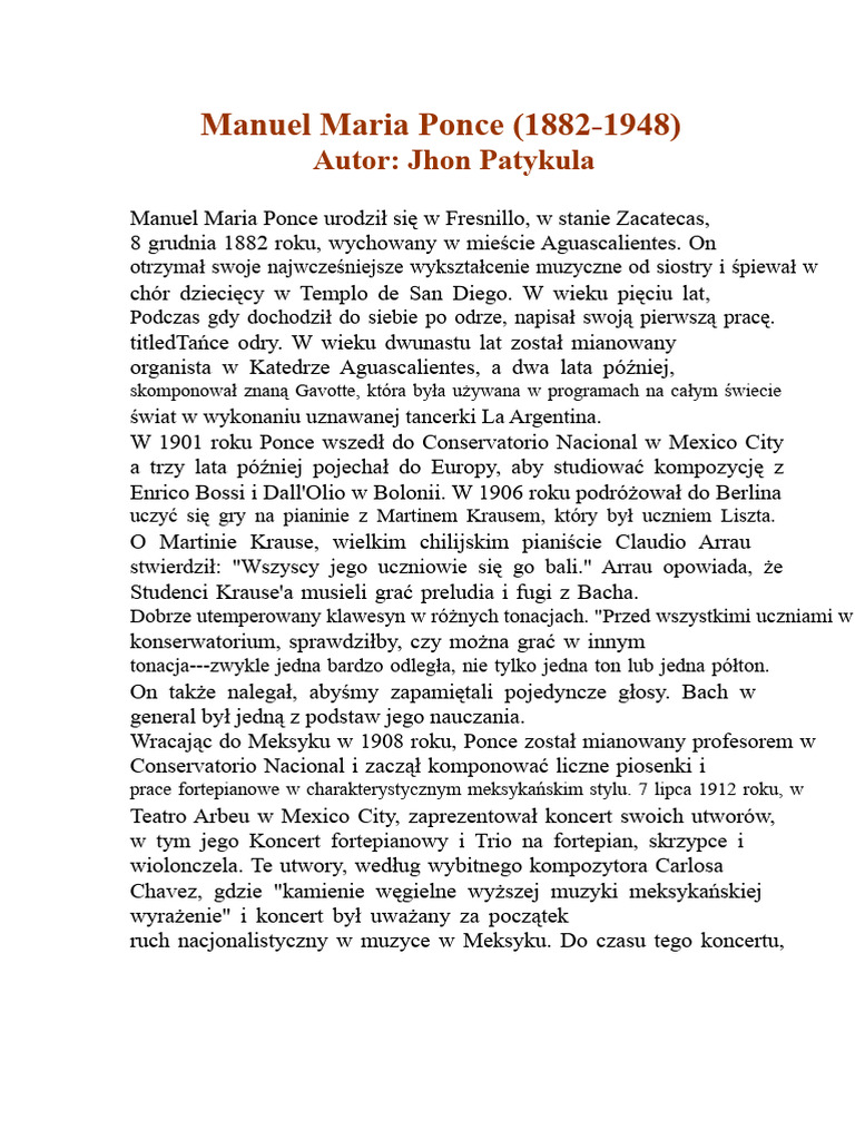 Manuel Maria Ponce | PDF