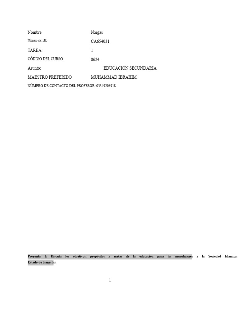 8624 Tarea 1 | PDF | Plan de estudios | Evaluación