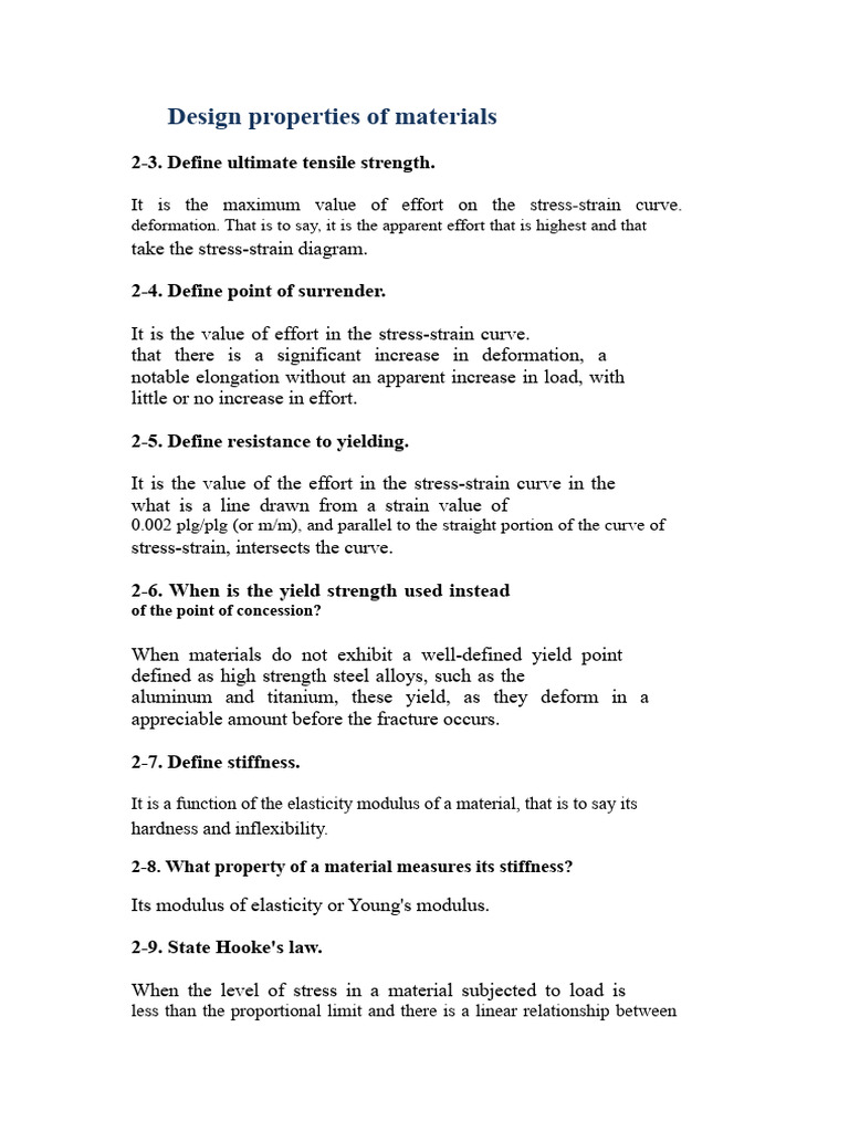 Unit II - Strength of Materials Mott | PDF | Strength Of Materials ...