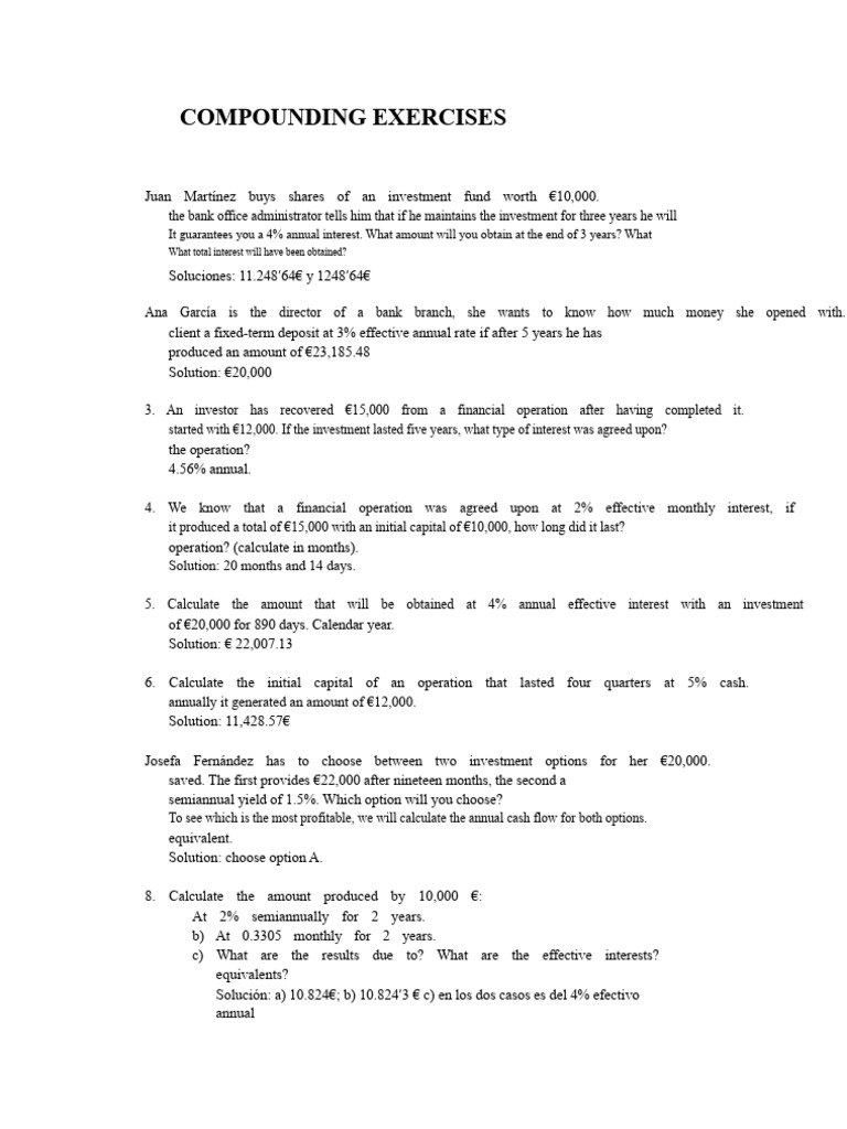 Compounding Interest Calculations Guide | PDF | Interest | Annual ...