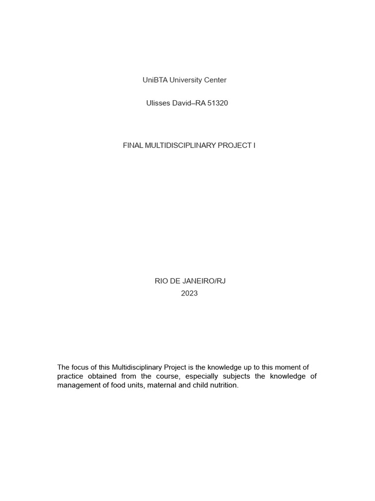 Multidisciplinary Project on Science & Research | PDF | Methodology ...