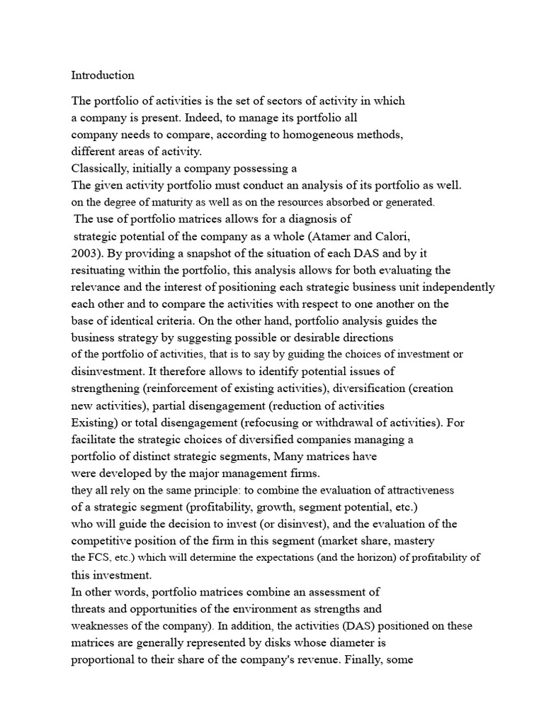 BCG Matrix: Portfolio Analysis Guide | PDF | Competitive Advantage ...