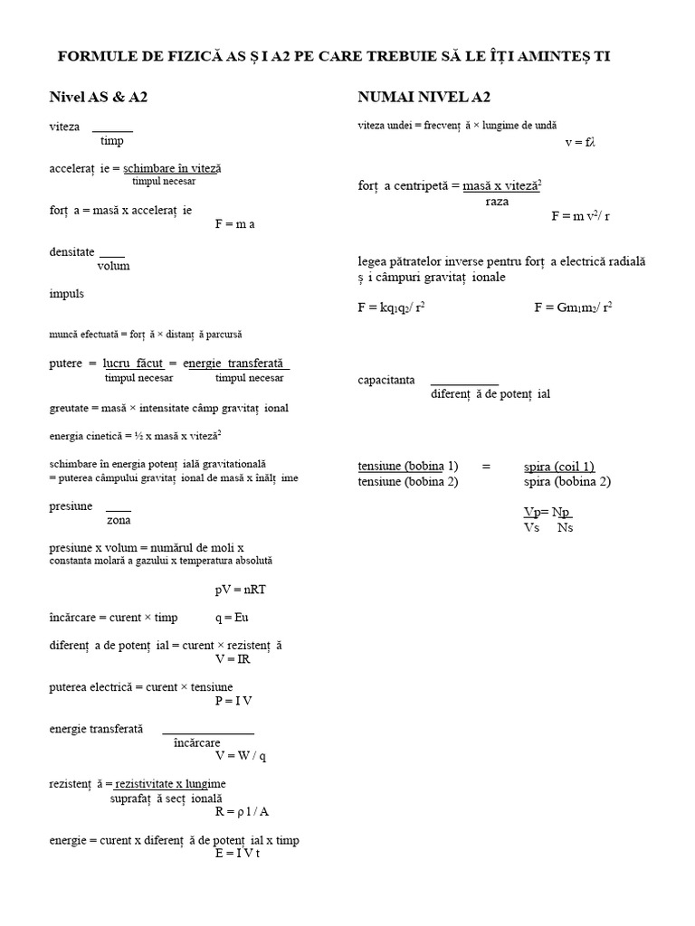 Formulae de Nivel A | PDF