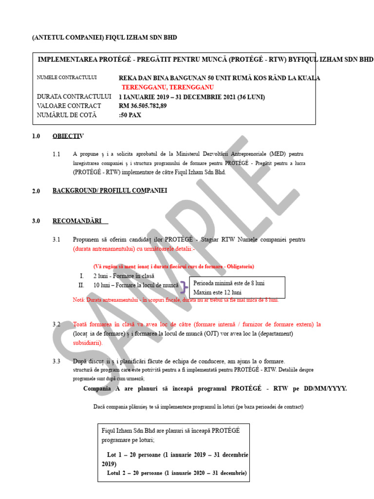 (PK 1.2) Exemplu de Plan de Implementare A Programului PROTEGE RTW ...