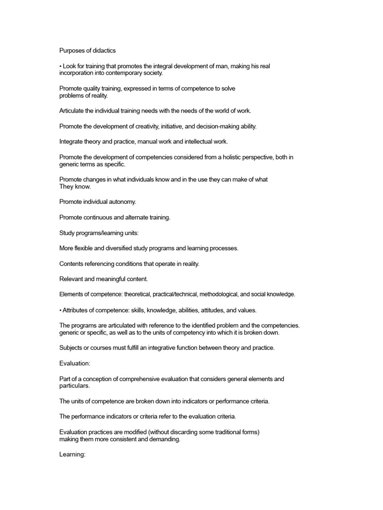 Didactics for Integral Learning Development | PDF | Learning | Evaluation