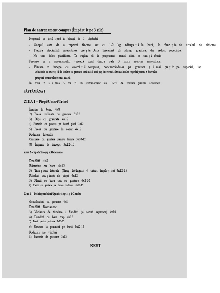 Plan de Antrenament Compus | PDF