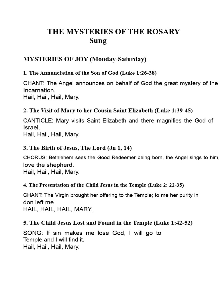 Mysteries of the Rosary Explained | PDF