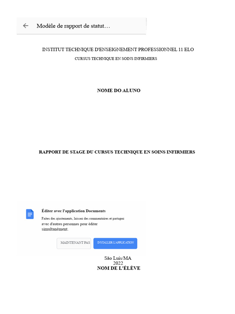 Rapport de Stage en Soins Infirmiers | PDF | Allaitement | Médecine