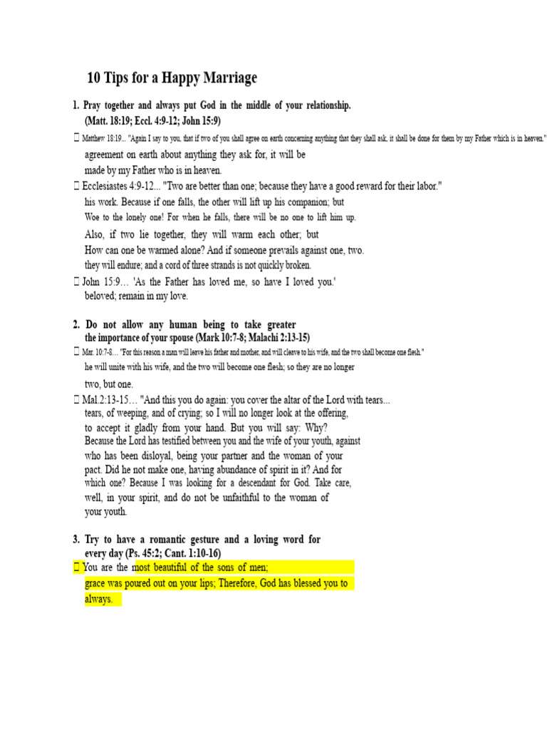 10 Essential Tips for a Happy Marriage | PDF | Humility