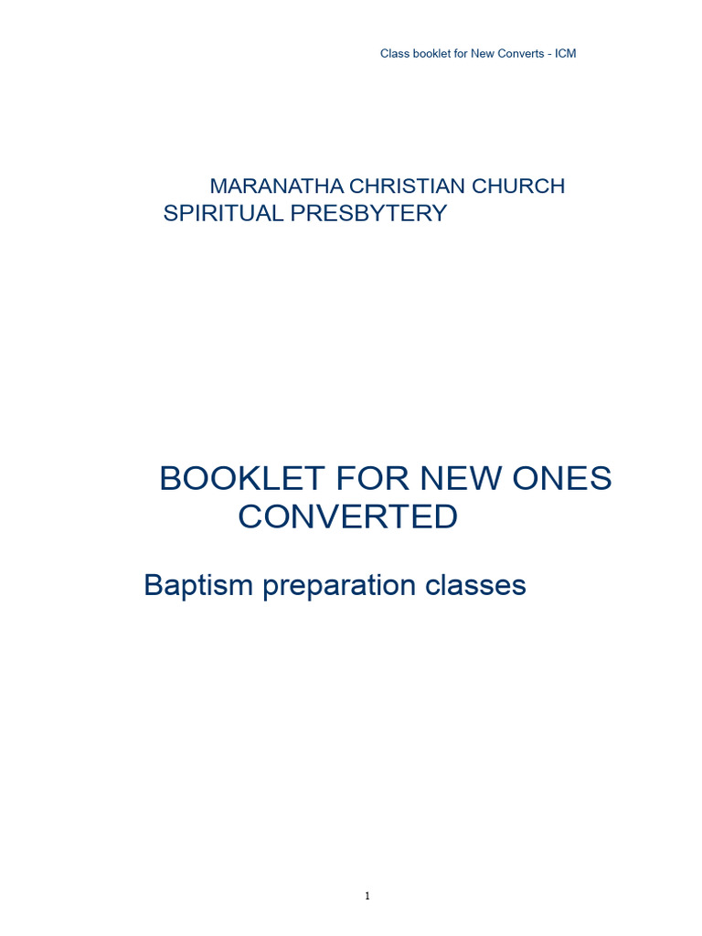 New Converts Class Booklet | PDF | New Testament | Bible