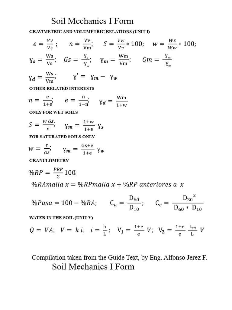 Soil Mechanics Form | PDF