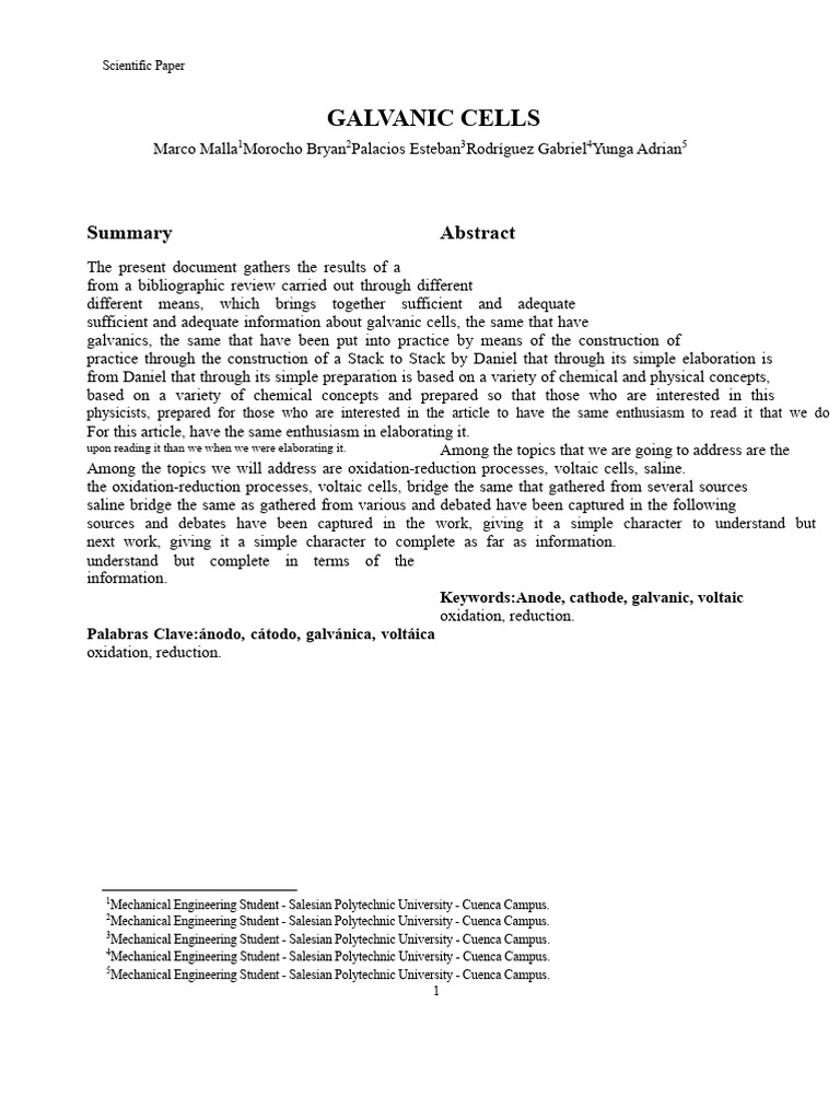 Understanding Galvanic Cells and Reactions | PDF | Redox | Anode