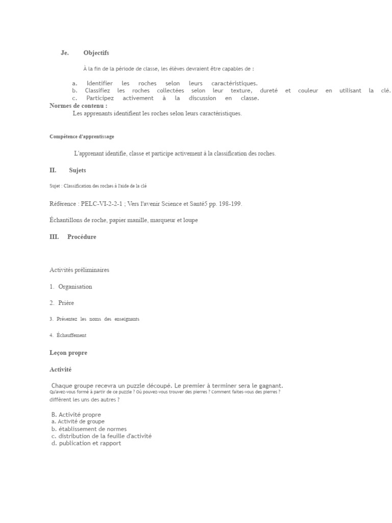 Classification des Roches en Classe | PDF