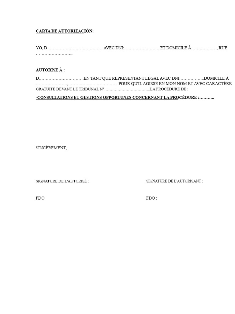 Autorisation de Représentation au Tribunal | PDF