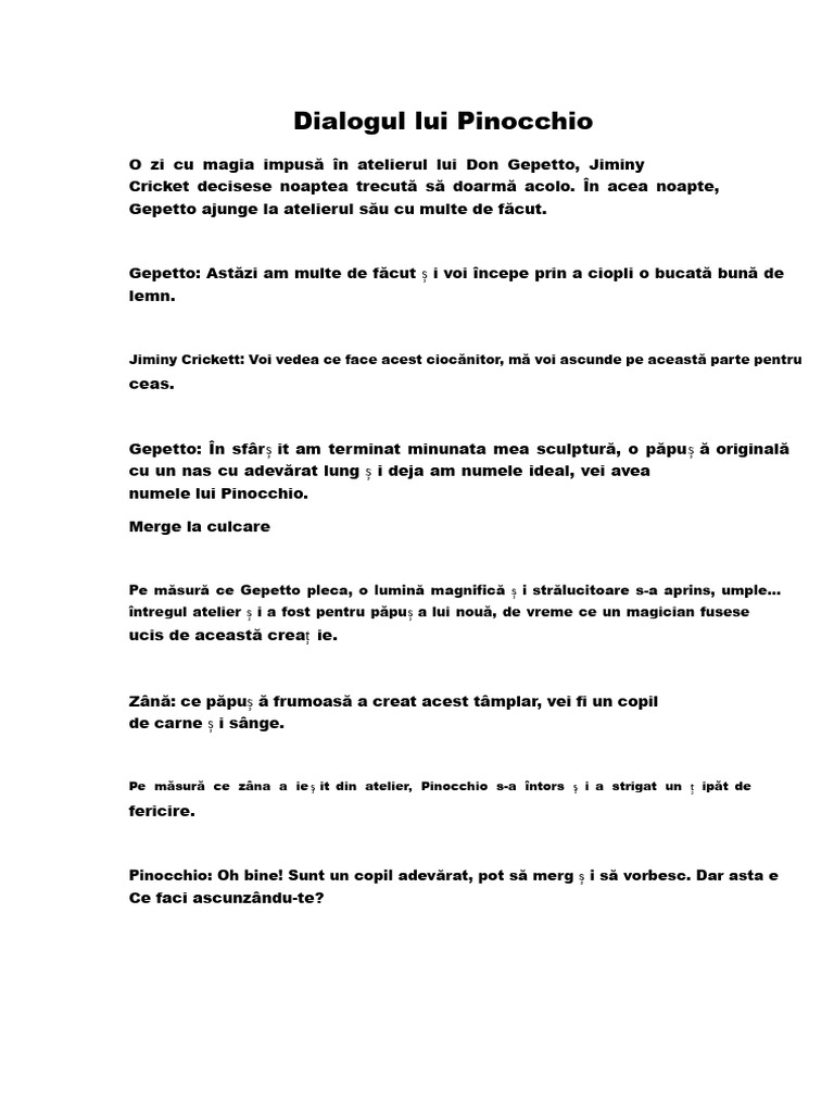 Dialogul Lui Pinocchio | PDF