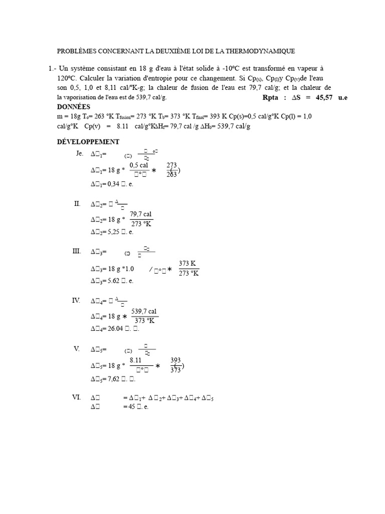 Variation d'entropie en thermodynamique | PDF | Entropie | Chaleur