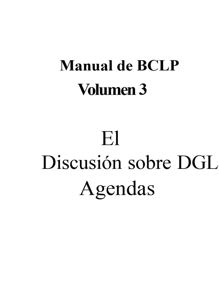 BCLP Vol 3 - Agenda de Discusión de DGL | PDF | Oración | Amor