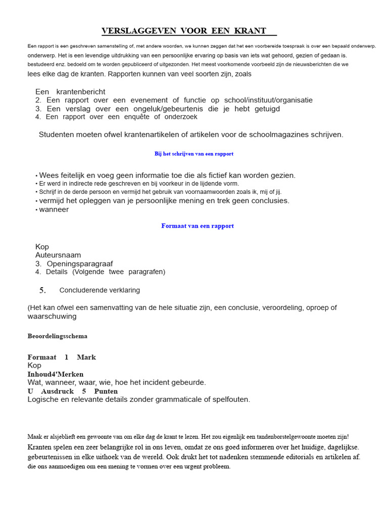 Verslag Schrijven | PDF