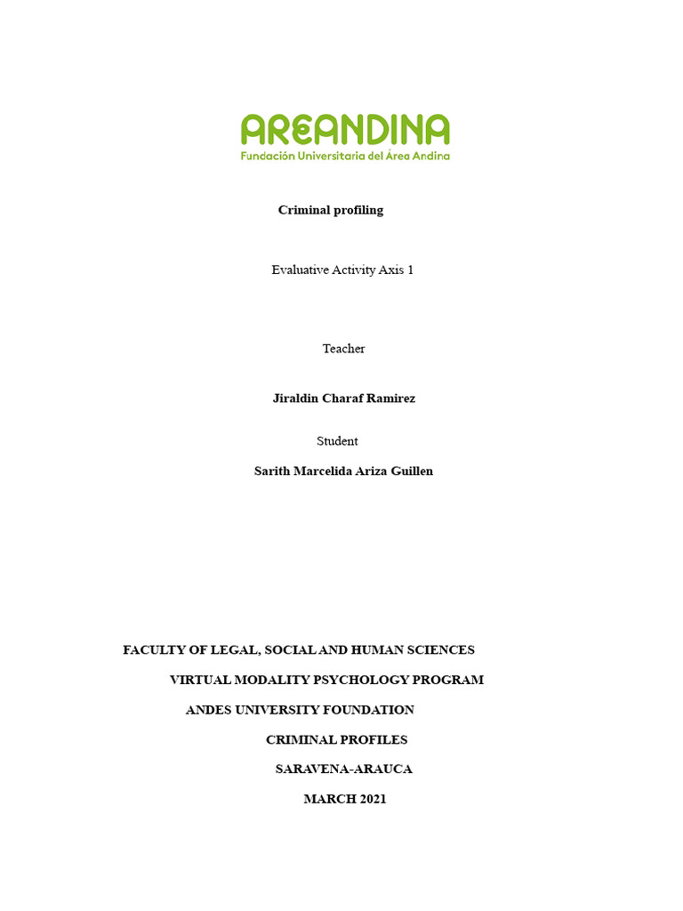 Criminal Profiling and Behavior Analysis | PDF | Crime & Violence | Crimes