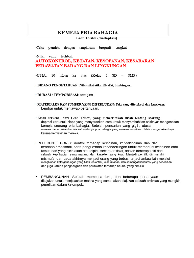 KEMEJA PRIA BAHAGIA | PDF