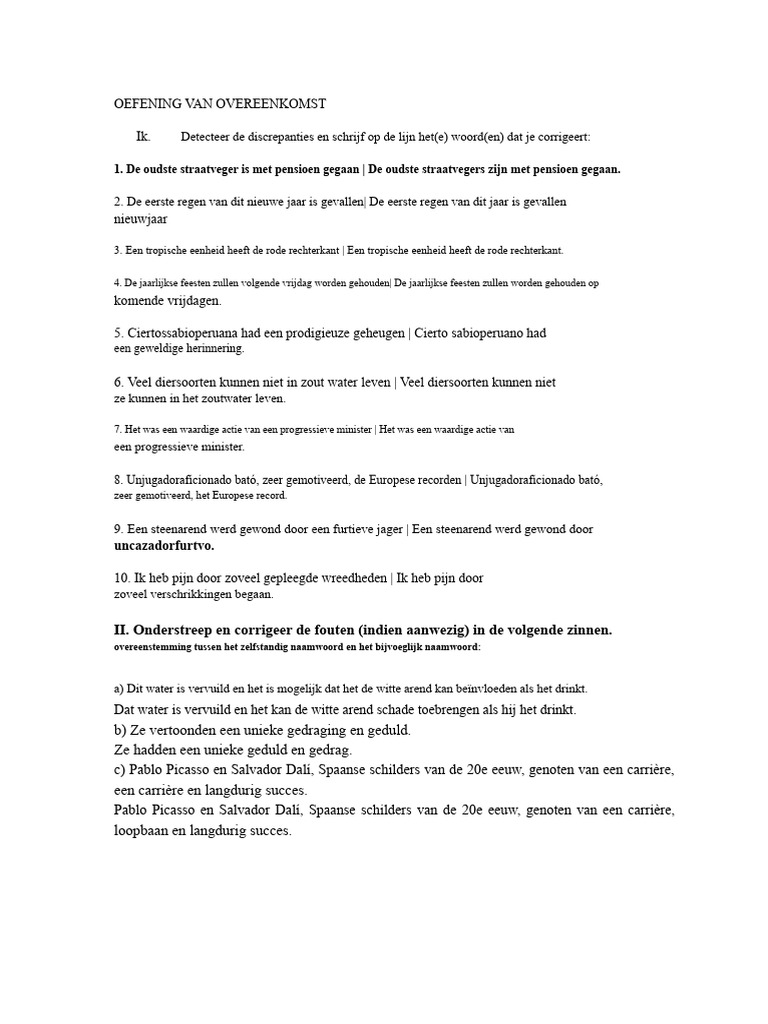 Oefening Van Overeenstemming | PDF