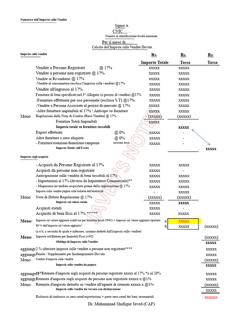 Formato Numerico Dell'imposta Sulle Vendite | PDF