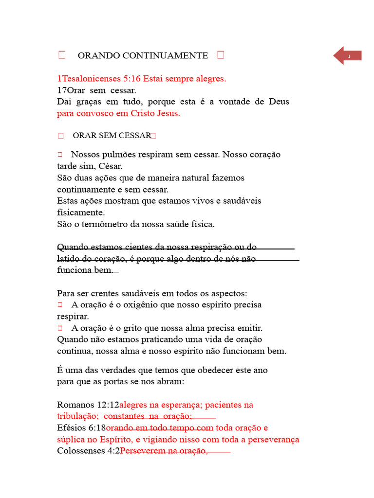 Orando Sem Cessar: A Vida de Oração | PDF | Oração | Jesus