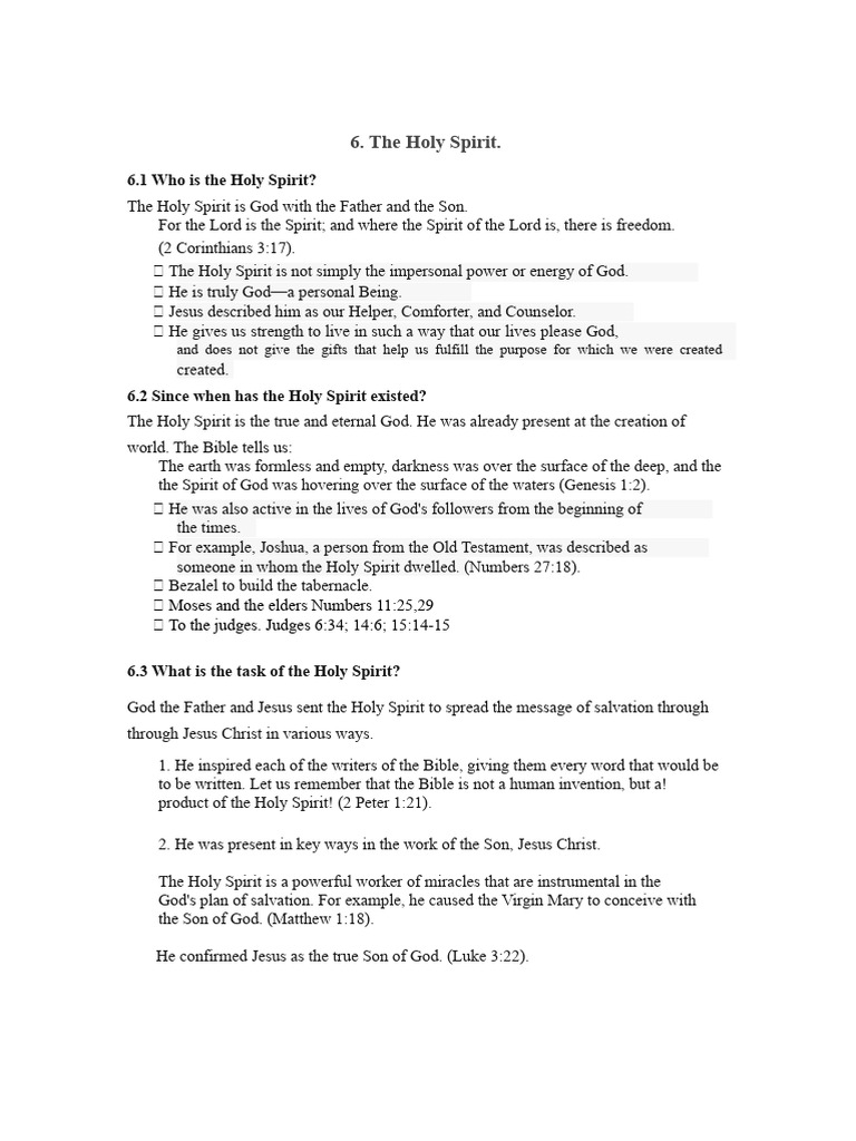 Understanding the Holy Spirit's Role | PDF | Jesus | God In Christianity