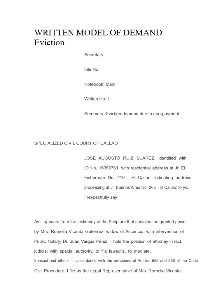 Eviction Demand for Non-Payment | PDF | Lease | Eviction