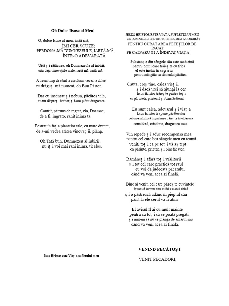 Oh Dulce Isuse Al Meu | PDF