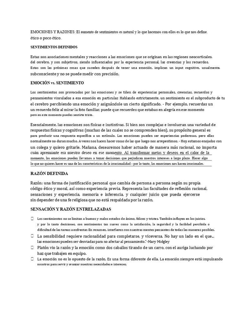 Emoción y Razón en la Toma de Decisiones | PDF | Las emociones | Razón