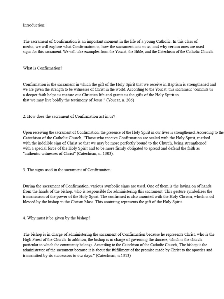Understanding Confirmation and Its Significance | PDF | Confirmation ...
